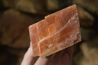 Natural New Sunset Orange Calcite Specimens  x 3 From Spitzkop, Namibia - Toprock Gemstones and Minerals 
