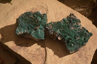 Natural Crystalline Malachite Specimens  x 2 From Congo - Toprock Gemstones and Minerals 