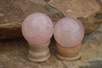 Polished Star Rose Quartz Spheres x 6 From Ambatondrazaka, Madagascar - TopRock