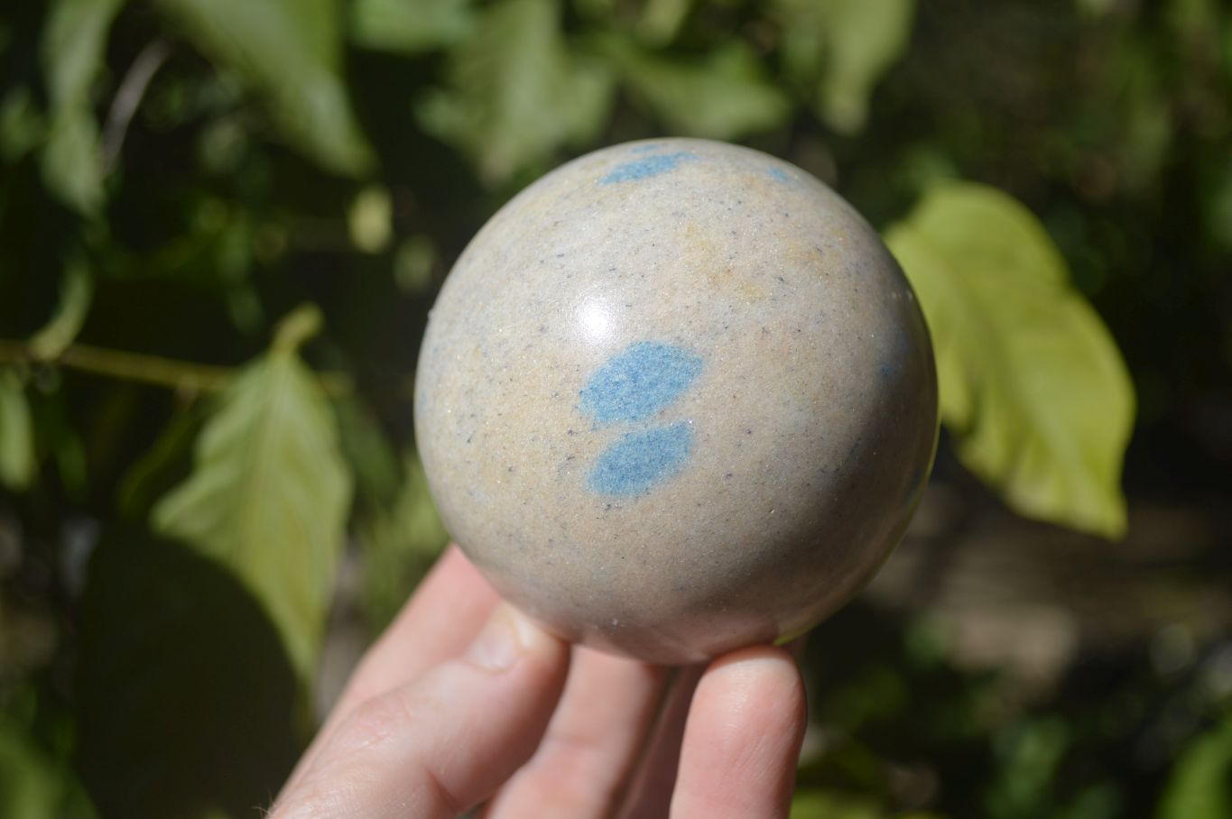 Polished Blue Spotted Spinel Quartz Spheres x 5 From Madagascar - Toprock Gemstones and Minerals 