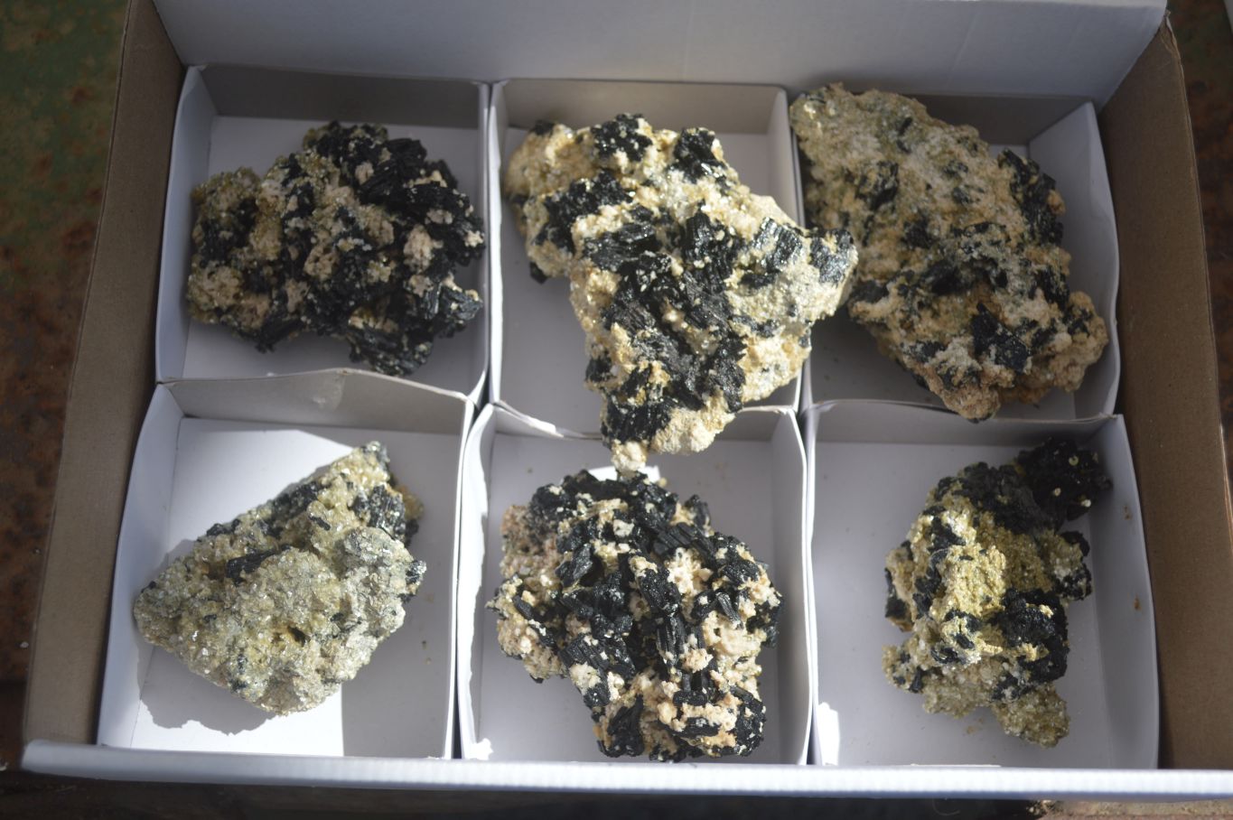 Natural Schorl Black Tourmaline Specimens x 6 From Erongo, Namibia - Toprock Gemstones and Minerals 