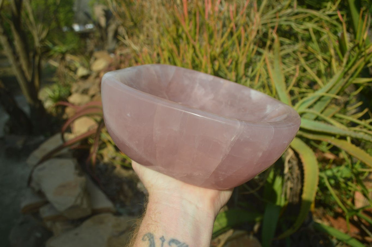 Polished Pink Rose Quartz Bowl x 1 From Ambatondrazaka, Madagascar - Toprock Gemstones and Minerals 