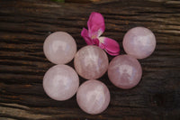 Polished Star Rose Quartz Spheres x 6 From Ambatondrazaka, Madagascar - TopRock