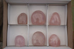 Polished Gemmy Pink Rose Quartz Standing Free Forms  x 6 From Ambatondrazaka, Madagascar - TopRock