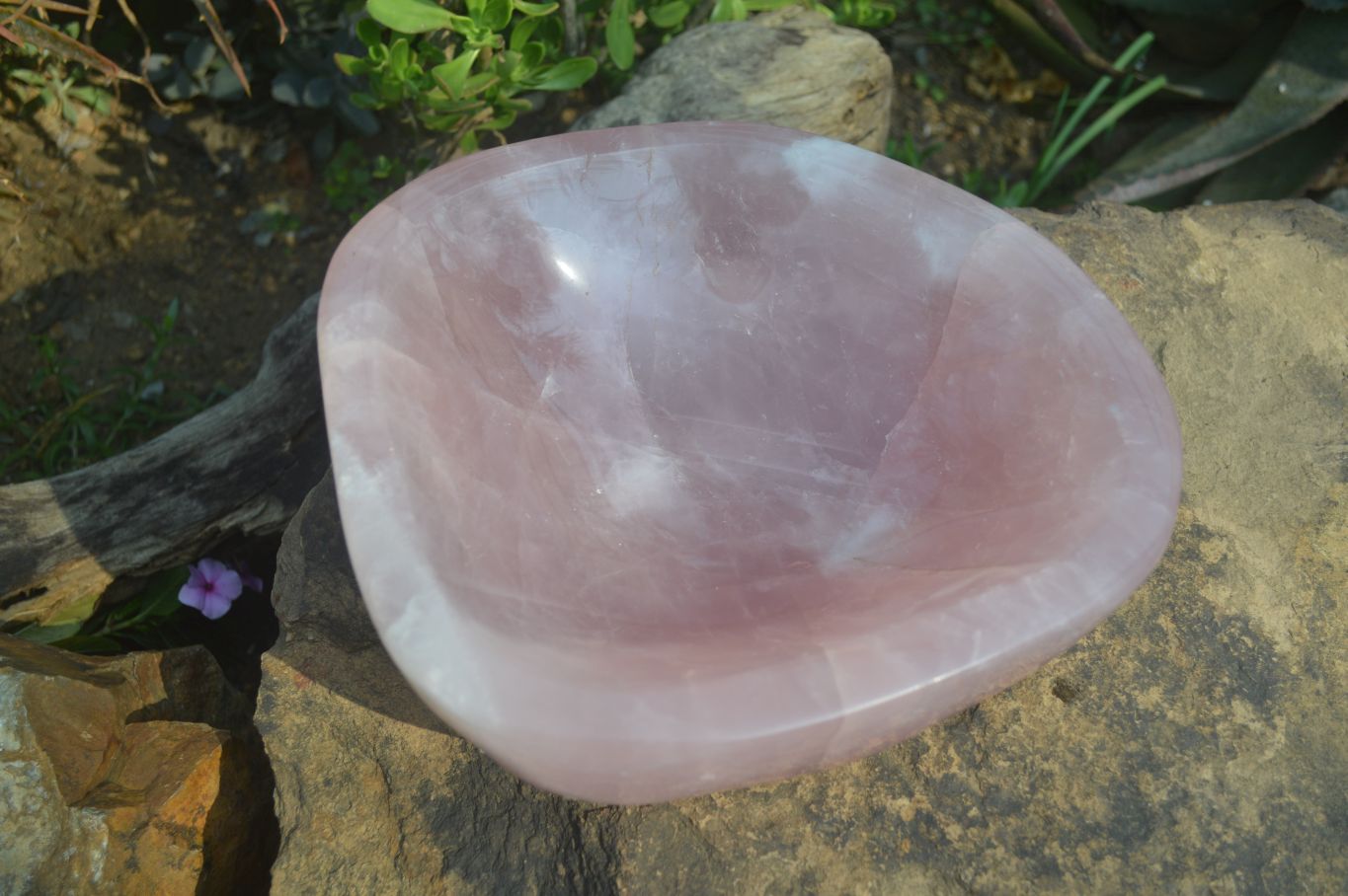 Polished Pink Rose Quartz Bowl x 1 From Ambatondrazaka, Madagascar - Toprock Gemstones and Minerals 