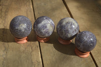 Polished Purple Lepidolite & Rubellite Spheres  x 8 From Madagascar - Toprock Gemstones and Minerals 