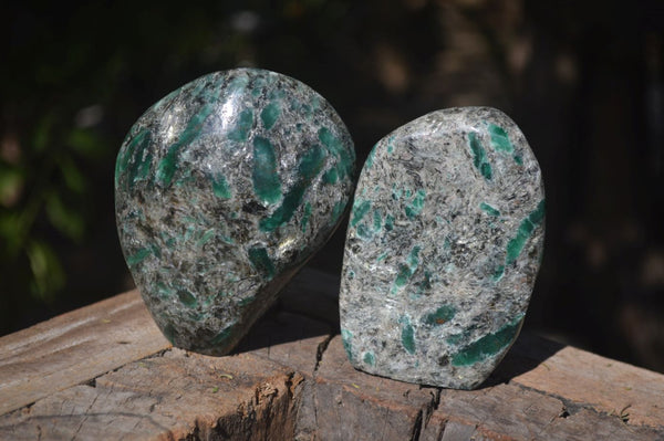 Polished Rare Emerald In Matrix Standing Free Forms  x 2 From Sandawana, Zimbabwe - Toprock Gemstones and Minerals 