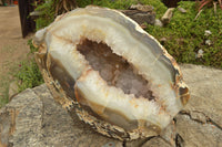 Polished Extra Large Agate Geode With A Crystalline Centre  x 1 From Maintirano, Madagascar - TopRock