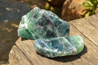 Polished Watermelon Fluorite Standing Slabs  x 2 From Uis, Namibia - TopRock