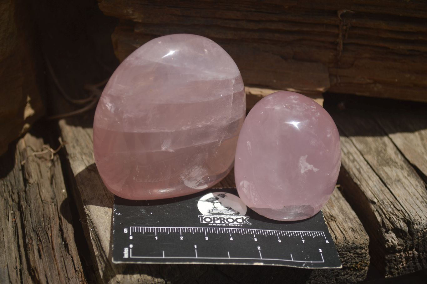 Polished Gemmy Pink Rose Quartz Standing Free Forms  x 6 From Ambatondrazaka, Madagascar - TopRock