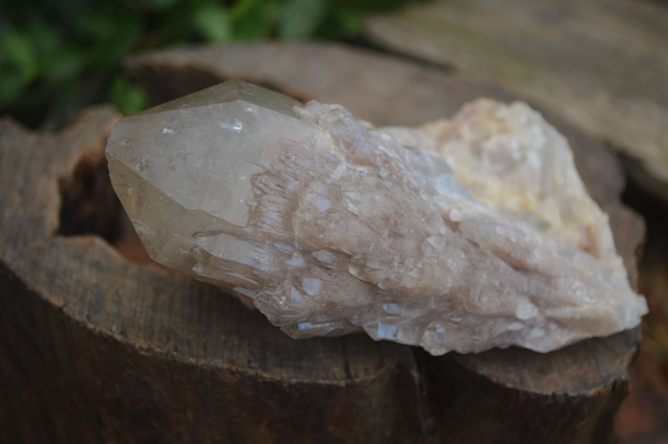 Natural Cascading White Phantom Smokey Quartz Clusters  x 3 From Luena, Congo - Toprock Gemstones and Minerals 