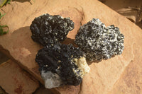 Natural Schorl Black Tourmaline Specimens x 3 From Erongo, Namibia