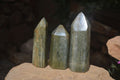 Polished Banded Green Fuchsite Quartz Points  x 3 From Madagascar - Toprock Gemstones and Minerals 