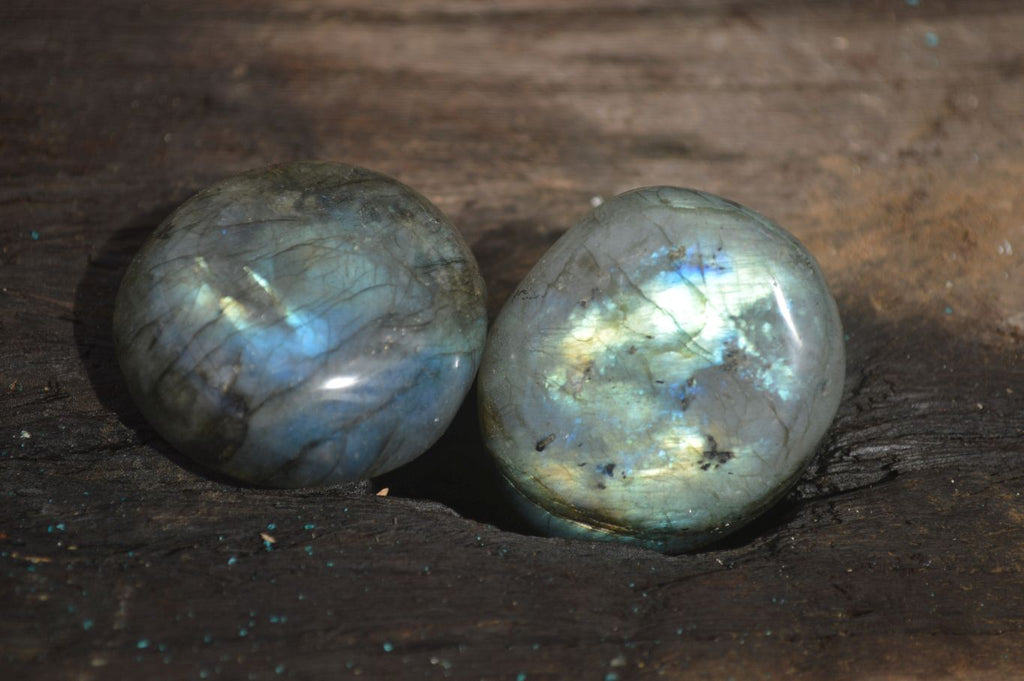 Polished Labradorite Palm Stones  x 20 From Tulear, Madagascar - Toprock Gemstones and Minerals 