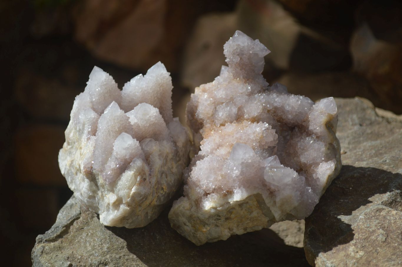 Natural Long Fingered Spirit Quartz Clusters x 2 From Boekenhouthoek, South Africa - Toprock Gemstones and Minerals 
