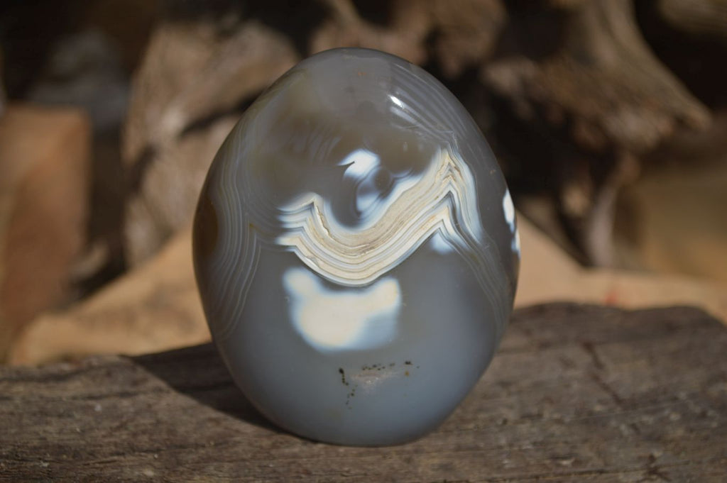 Polished Agate Standing Free Forms x 3 From Madagascar - Toprock Gemstones and Minerals 