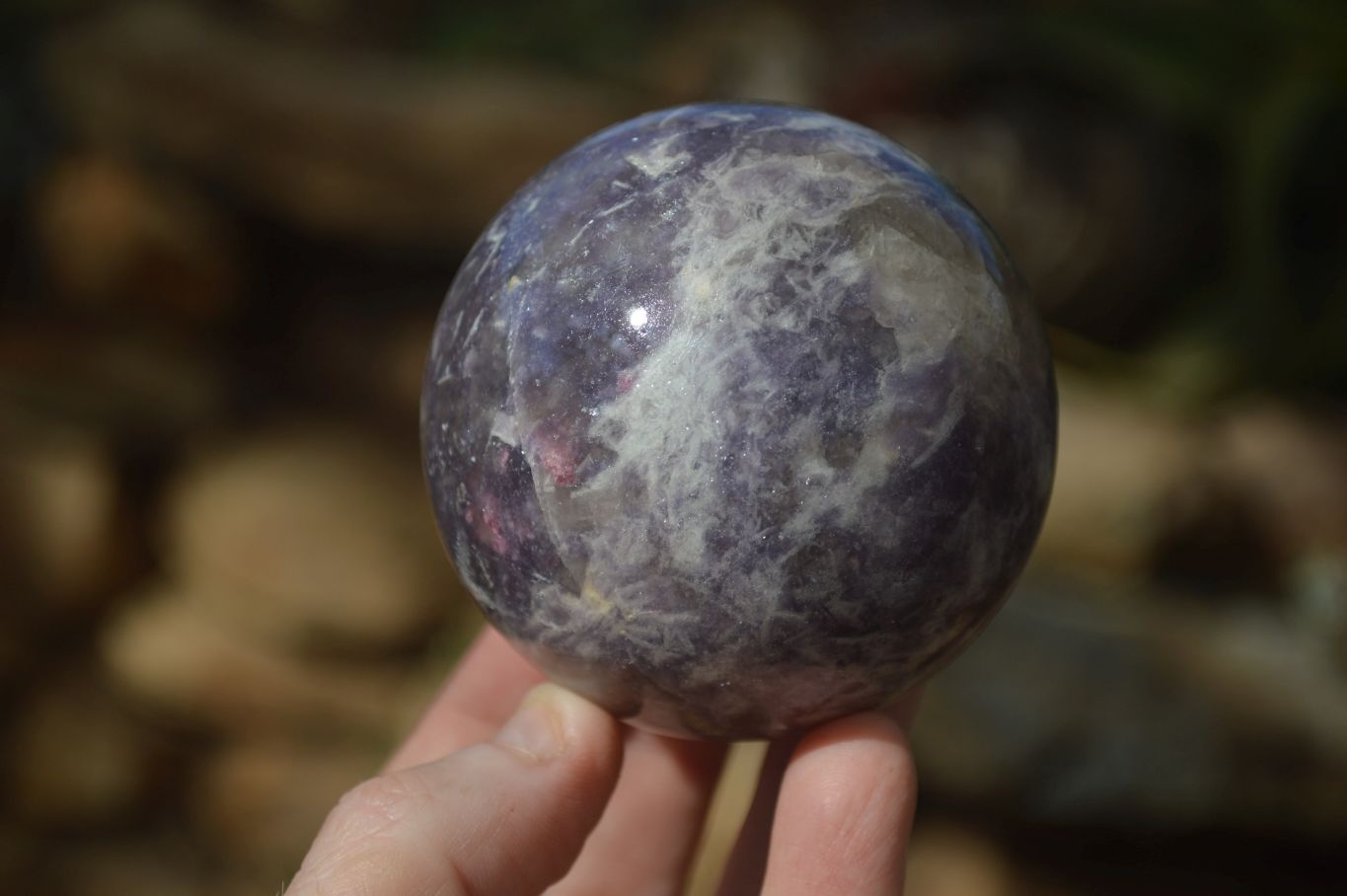 Polished Purple Lepidolite & Rubellite Spheres  x 8 From Madagascar - Toprock Gemstones and Minerals 