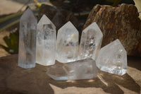 Polished Clear Quartz Crystal Points  x 6 From Madagascar - Toprock Gemstones and Minerals 