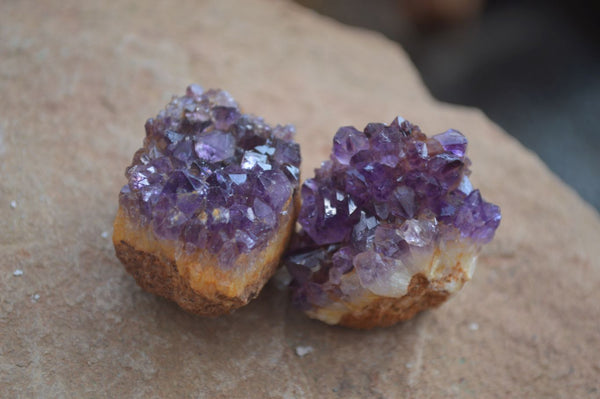 Natural Small Dark Purple Amethyst Crystal Clusters  x 63 From Kwaggafontein, South Africa