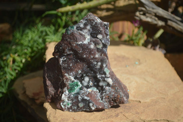 Natural Drusy Quartz Coated Malachite On Red Copper Dolomite  x 1 From Likasi, Congo - Toprock Gemstones and Minerals 
