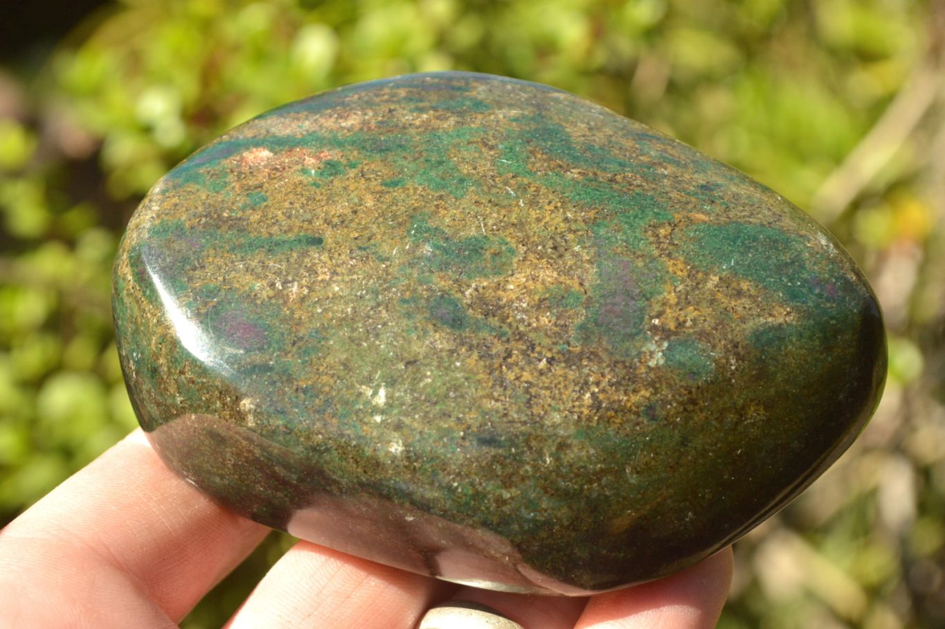 Polished Fluorescent Ruby Corundum In Chrome Verdite Free Forms x 5 From Zimbabwe - TopRock