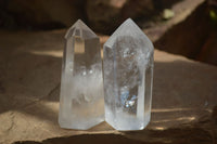Polished Clear Quartz Crystal Points  x 6 From Madagascar - Toprock Gemstones and Minerals 