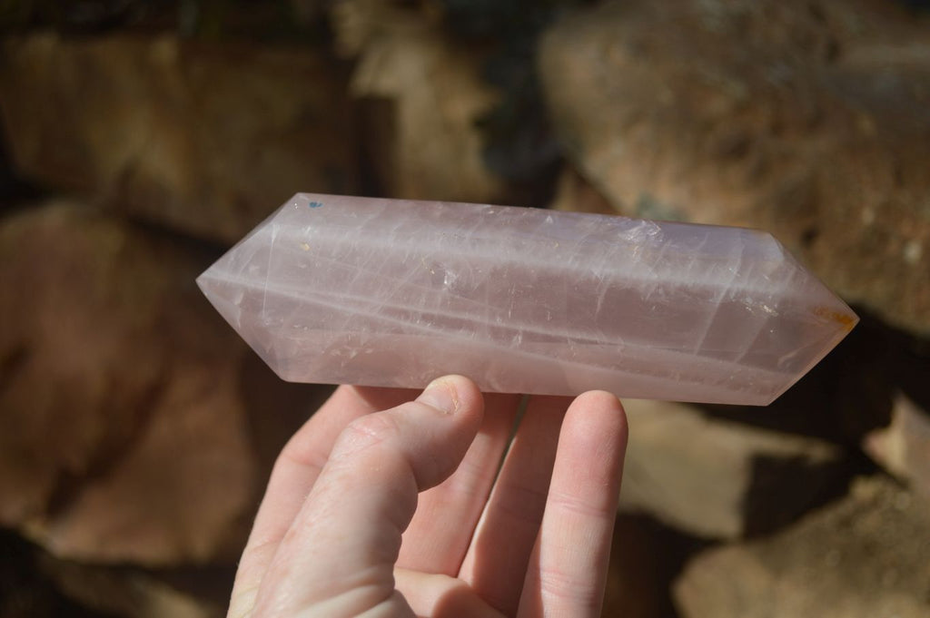 Polished Double Terminated Rose Quartz Points x 4 From Madagascar - Toprock Gemstones and Minerals 