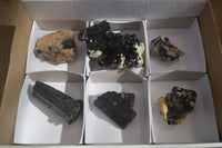 Natural Schorl Black Tourmaline Specimens x 6 From Erongo, Namibia - Toprock Gemstones and Minerals 