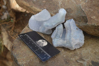 Natural Etched Blue Chalcedony Specimens  x 12 From Nsanje, Malawi - Toprock Gemstones and Minerals 
