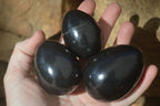 Polished Black Basalt Gemstone Eggs x 6 From Antsirabe, Madagascar - Toprock Gemstones and Minerals 