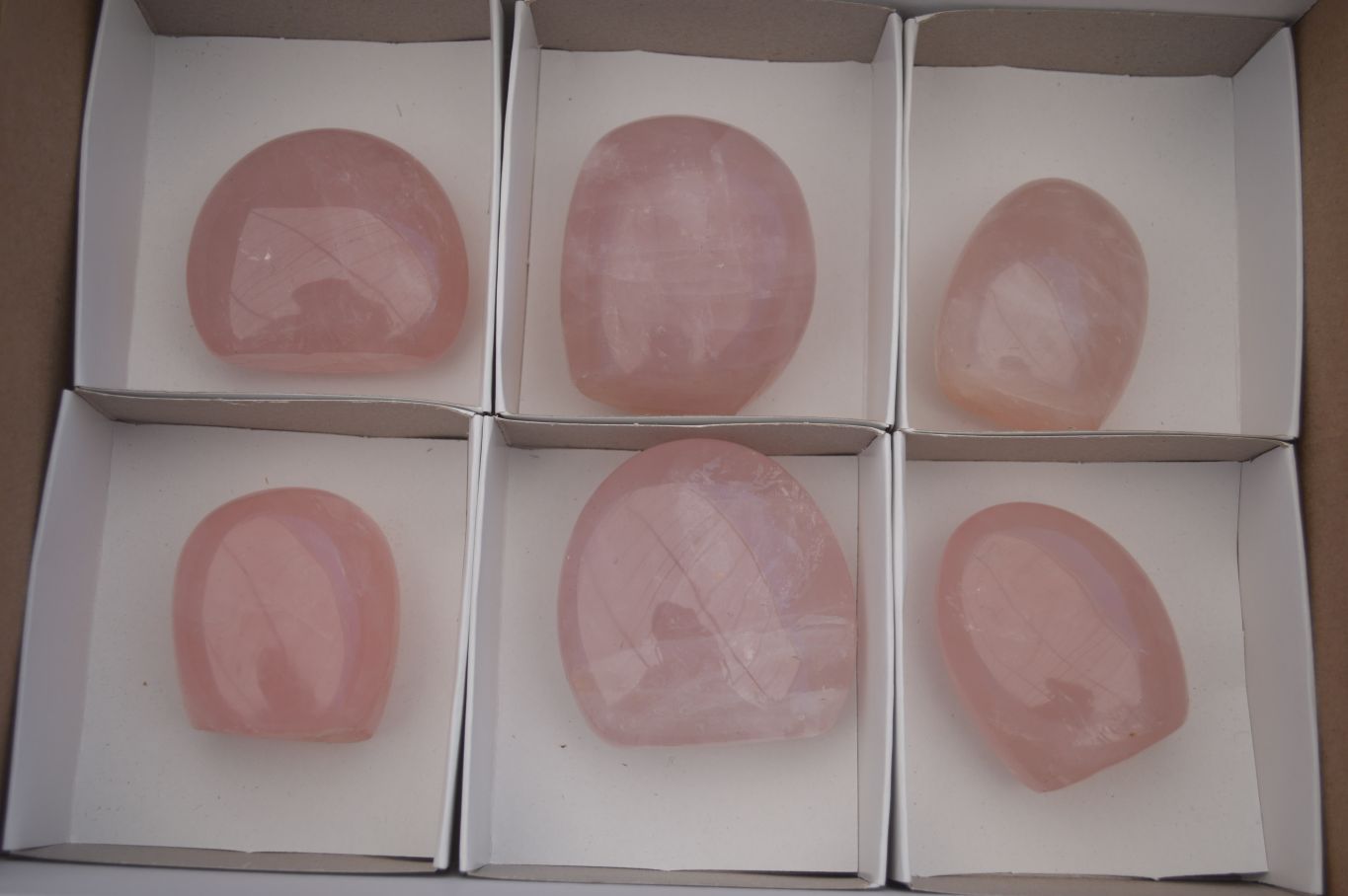 Polished Gemmy Pink Rose Quartz Standing Free Forms  x 6 From Ambatondrazaka, Madagascar - TopRock
