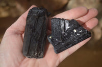 Natural Schorl Black Tourmaline Specimens x 6 From Erongo, Namibia - Toprock Gemstones and Minerals 