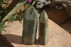 Polished Banded Green Fuchsite Quartz Points  x 3 From Madagascar - Toprock Gemstones and Minerals 