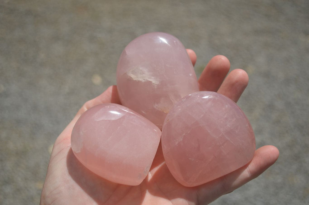 Polished Gemmy Pink Rose Quartz Standing Free Forms  x 6 From Ambatondrazaka, Madagascar - TopRock