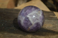 Polished Chevron Amethyst Spheres x 2 From Zambia - Toprock Gemstones and Minerals 