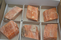 Natural New Sunset Orange Calcite Specimens  x 6 From Spitzkop, Namibia - Toprock Gemstones and Minerals 