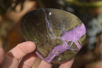 Polished Stichtite & Serpentine Free Forms With Silky Purple Threads x 3 From Barberton, South Africa - Toprock Gemstones and Minerals 