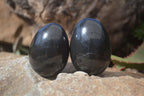 Polished Black Basalt Gemstone Eggs x 6 From Antsirabe, Madagascar - Toprock Gemstones and Minerals 