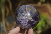Polished Chevron Amethyst Spheres x 2 From Zambia - Toprock Gemstones and Minerals 