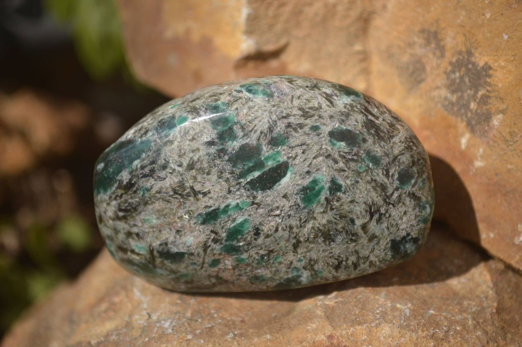 Polished Rare Emerald Mica In Matrix Standing Free Forms x 6 From Mutoko, Zimbabwe - Toprock Gemstones and Minerals 