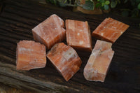 Natural New Sunset Orange Calcite Specimens  x 6 From Spitzkop, Namibia - Toprock Gemstones and Minerals 
