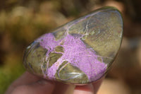 Polished Stichtite & Serpentine Free Forms With Silky Purple Threads x 3 From Barberton, South Africa - Toprock Gemstones and Minerals 