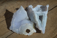 Natural Etched Blue Chalcedony Specimens  x 12 From Nsanje, Malawi - Toprock Gemstones and Minerals 