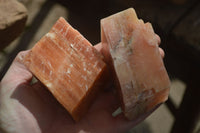 Natural New Sunset Orange Calcite Specimens  x 6 From Spitzkop, Namibia - Toprock Gemstones and Minerals 