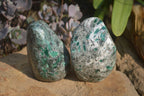 Polished Rare Emerald Mica In Matrix Standing Free Forms x 6 From Mutoko, Zimbabwe - Toprock Gemstones and Minerals 