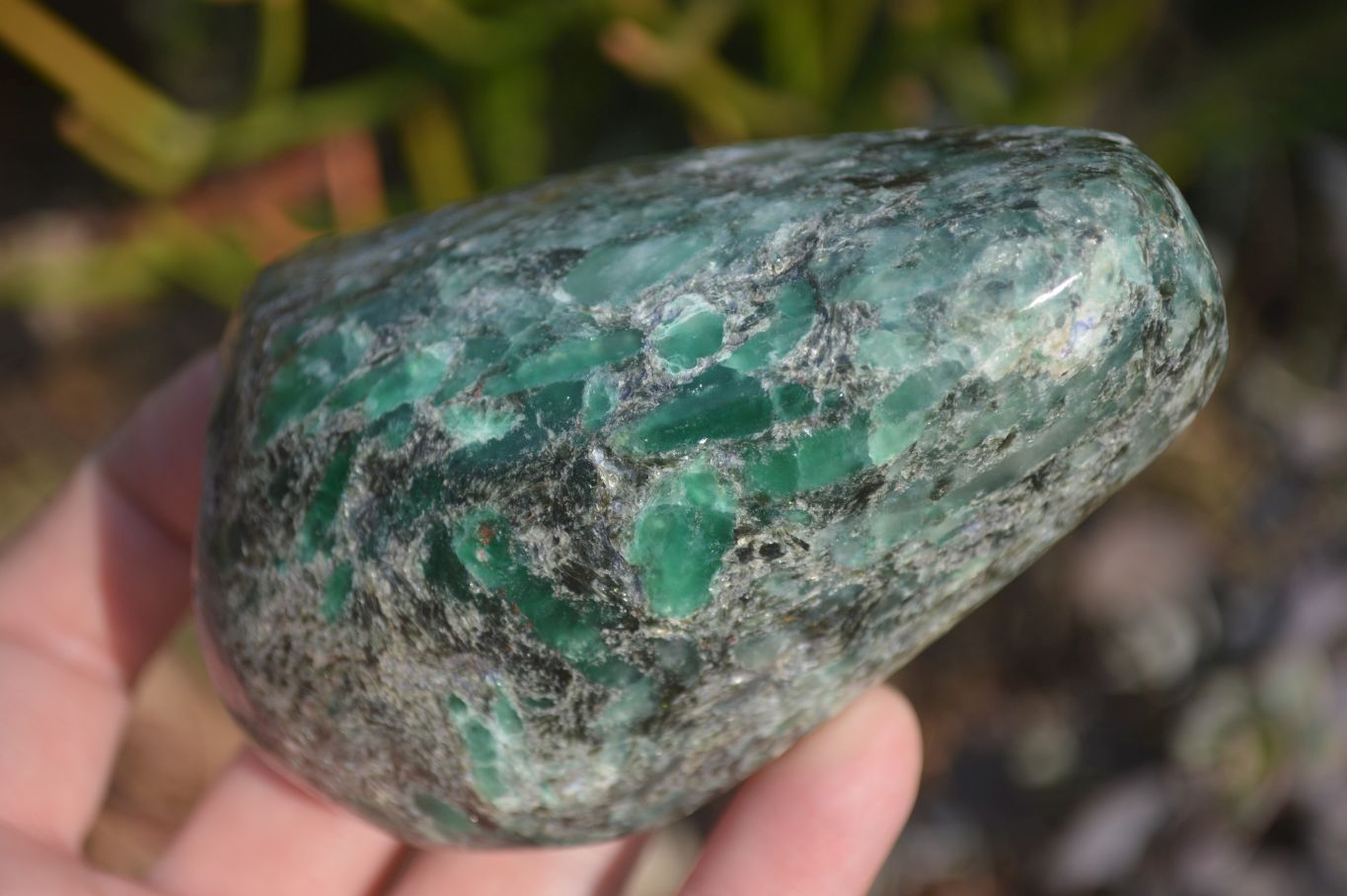 Polished Rare Emerald Mica In Matrix Standing Free Forms x 6 From Mutoko, Zimbabwe - Toprock Gemstones and Minerals 