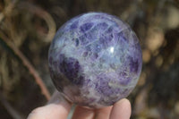 Polished Chevron Amethyst Spheres x 2 From Zambia - Toprock Gemstones and Minerals 