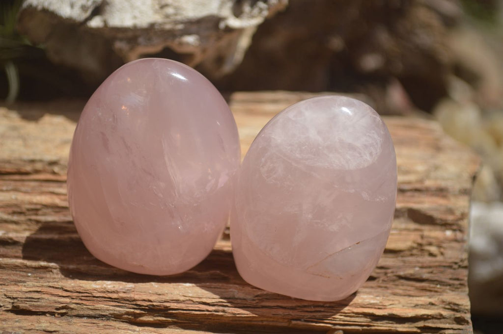 Polished Gemmy Pink Rose Quartz Standing Free Forms  x 6 From Ambatondrazaka, Madagascar - TopRock