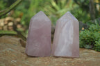 Polished Gemmy Pink Rose Quartz Points  x 3 From Madagascar - Toprock Gemstones and Minerals 