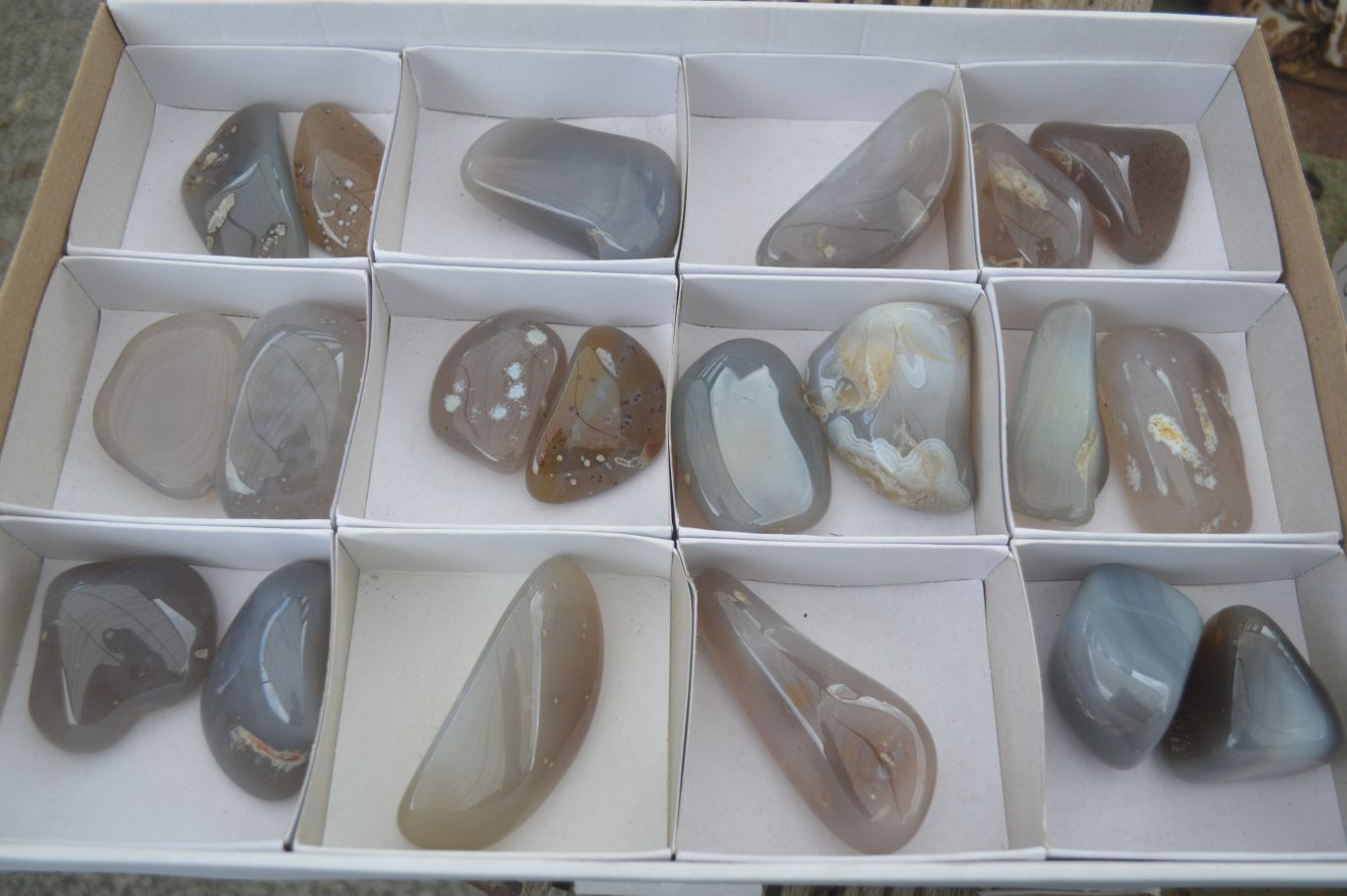 Polished Agate Chalcedony Tumble Stones x 20 From Madagascar - Toprock Gemstones and Minerals 